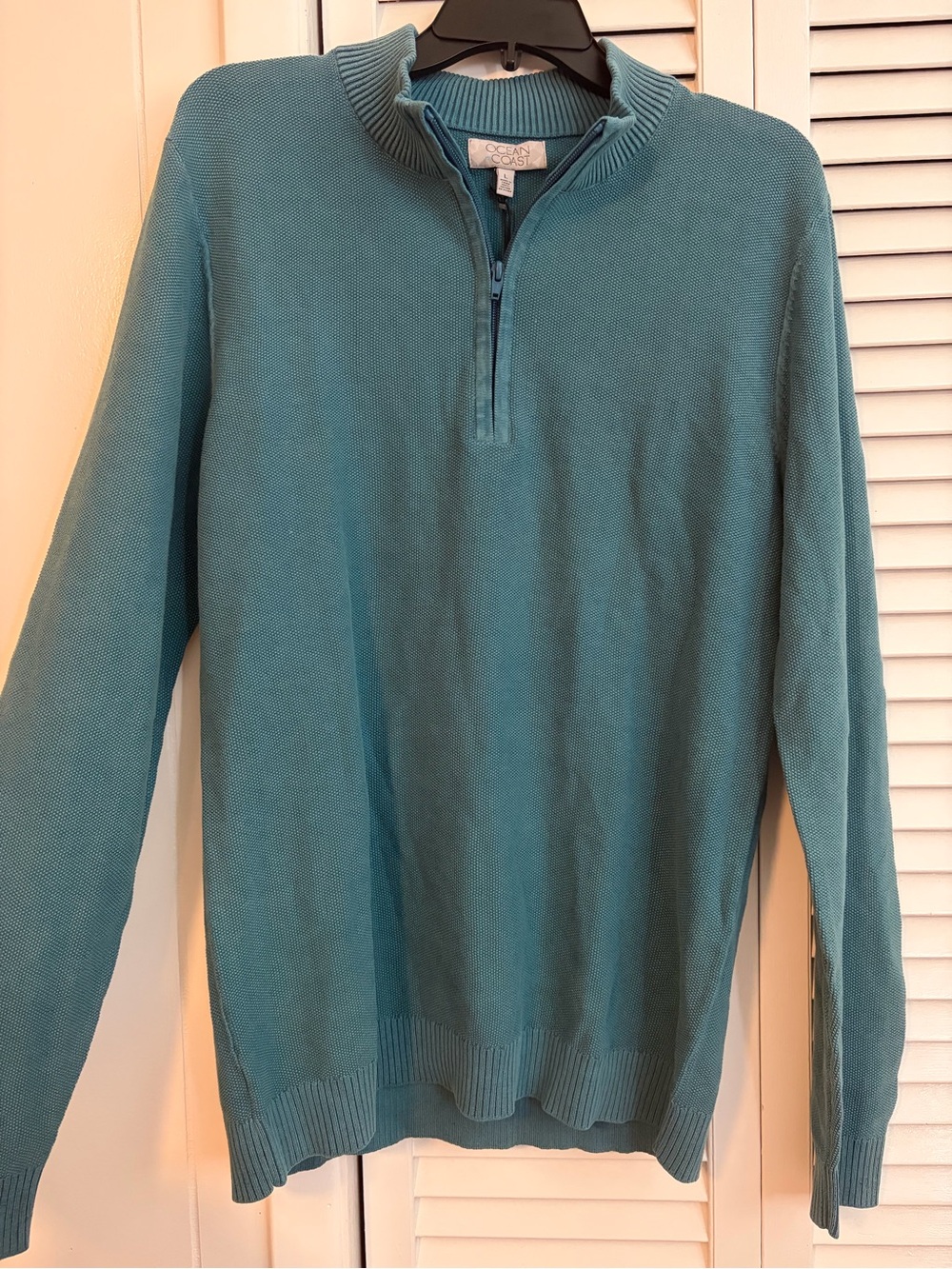Ocean Current Men's Teal Quarter-Zip Sweater